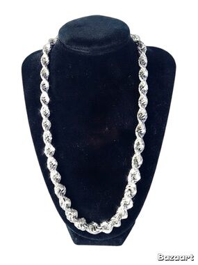 Milor Italy Silver Over Bronze Graduated Chunky Necklace 18” Unisex